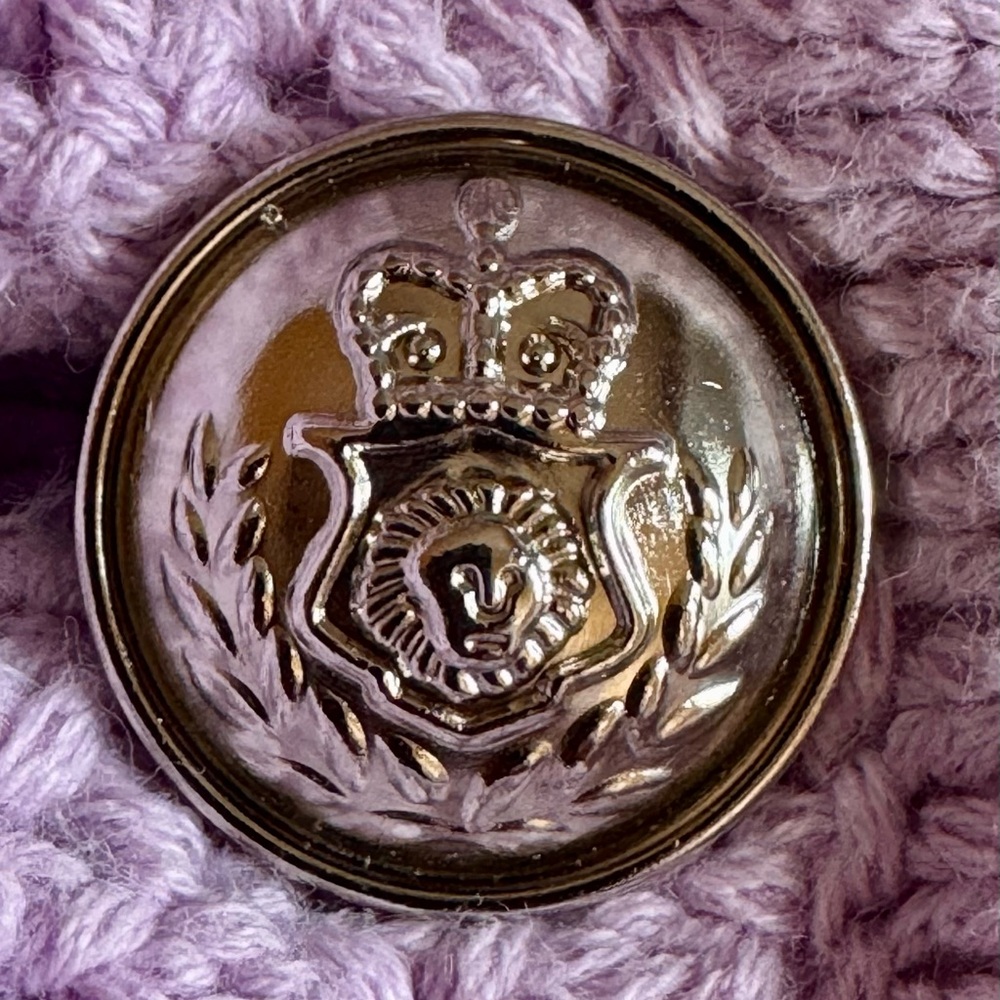 Dear John Pink Knit Cardigan Gold Button Pockets Cropped Sweater Small - Picture 4 of 6